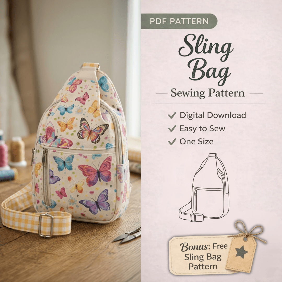 Sling Bag Sewing Pattern PDF, Easy Beginner Crossbody Backpack, Bag Pattern ,Sewing Pattern, Easy Sling Bag Pattern, Instant Download