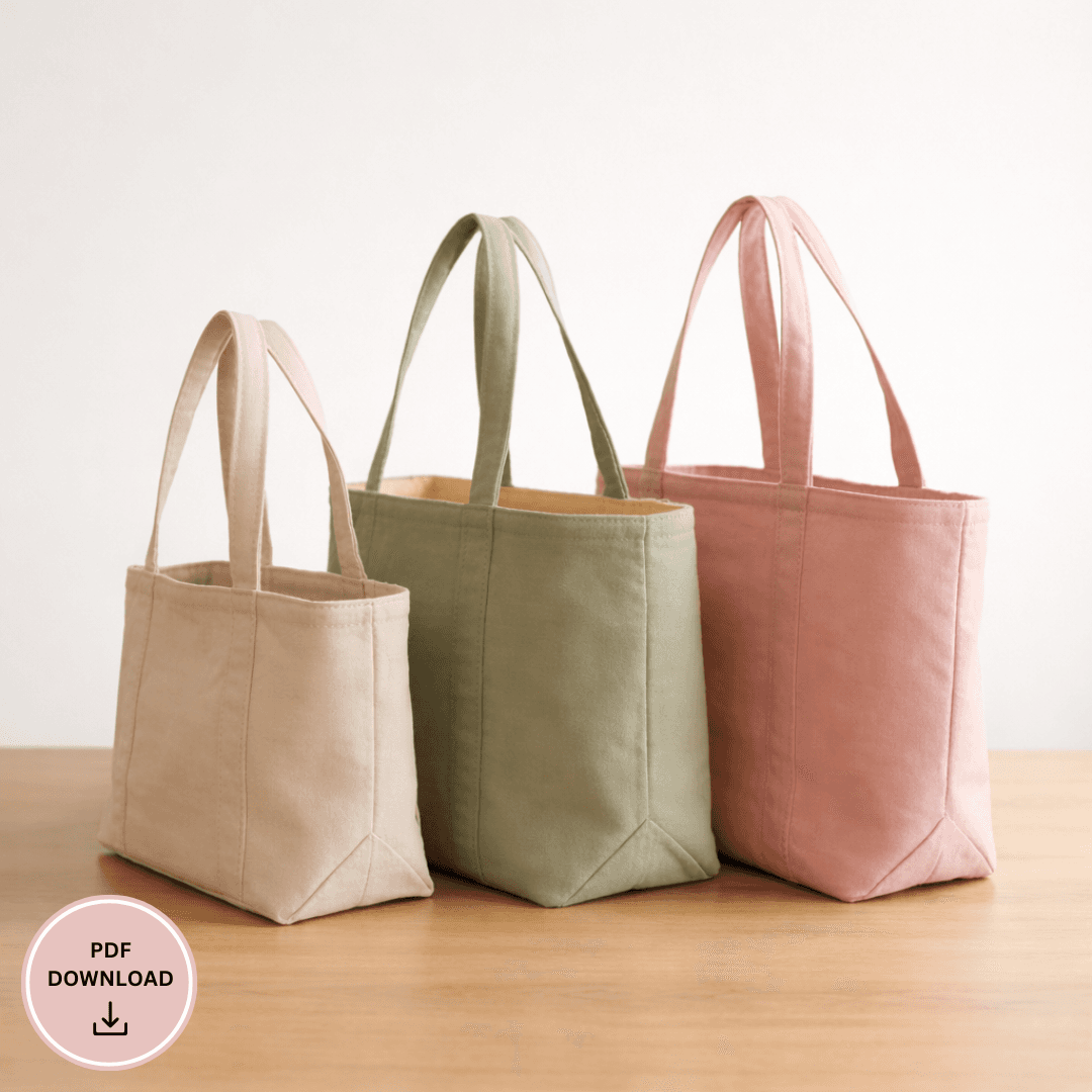 Market Tote Sewing Pattern, Beginner Friendly Written Instructions