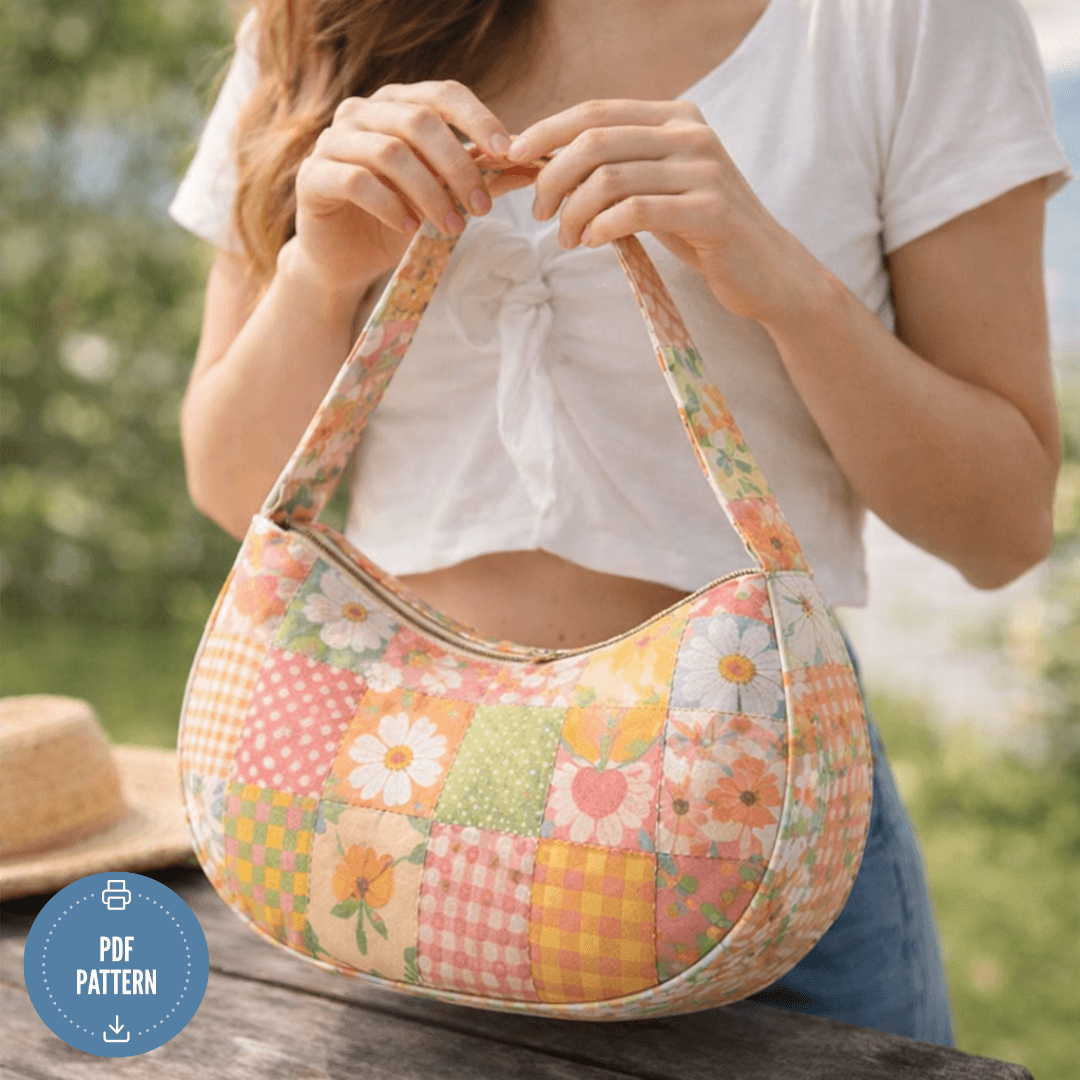 Crescent Bag Sewing Pattern, Beginner Friendly