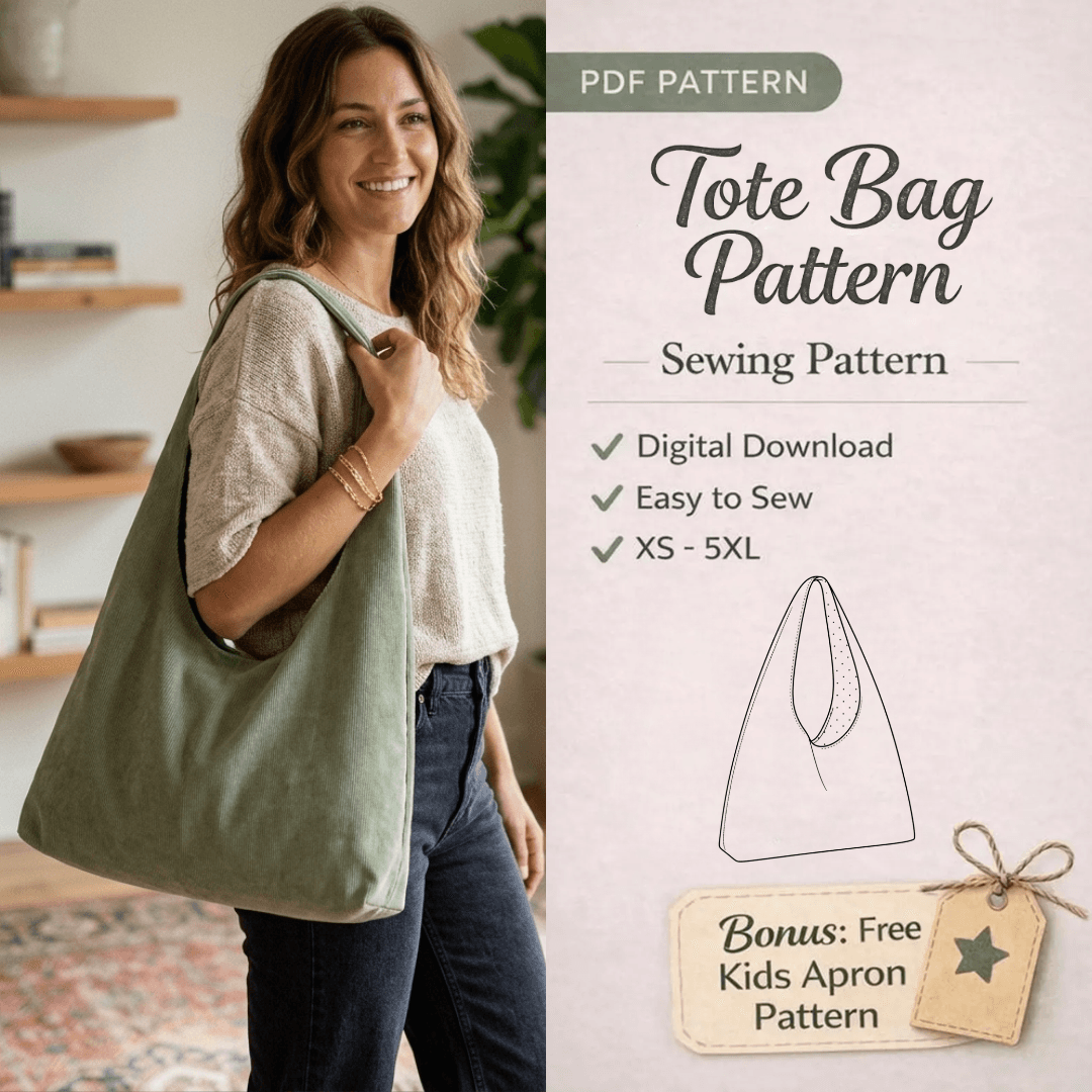 Reversible Hobo Bag Sewing Pattern, Beginner Reversible Tote With Video